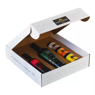 Pudełko prezentowe na 1 oliwę 0,5 l, 1 oliwę 0,25 l i 3 oliwy 0,1 l